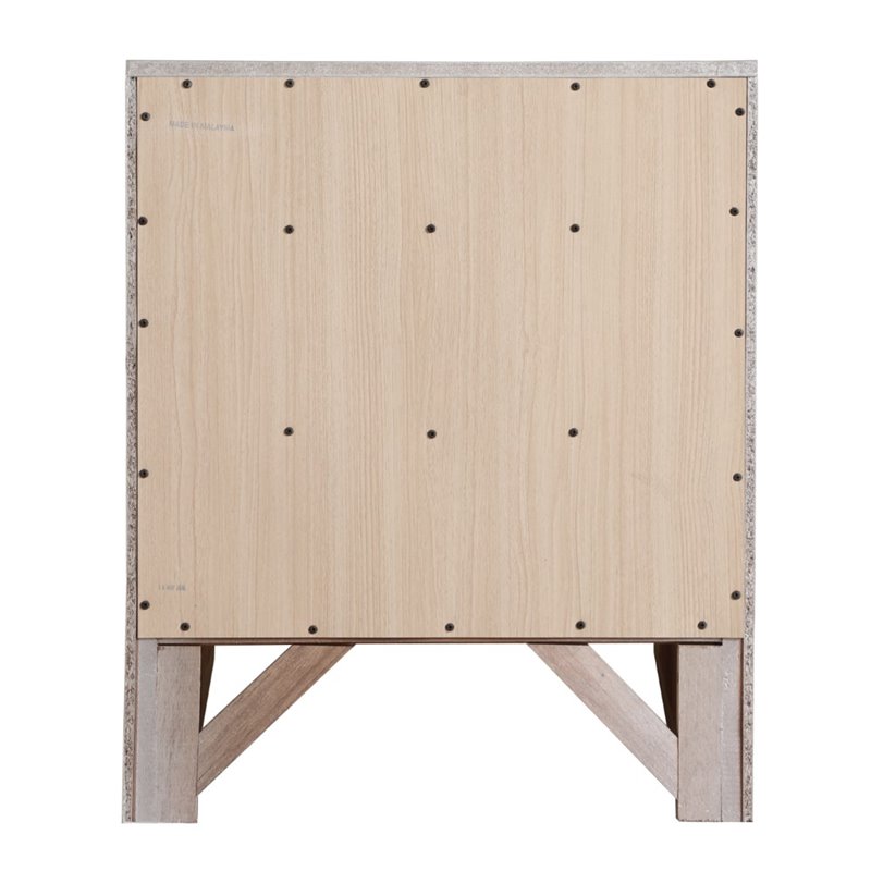 Glory Furniture Marilla 3 Drawer Nightstand in Silver Champagne