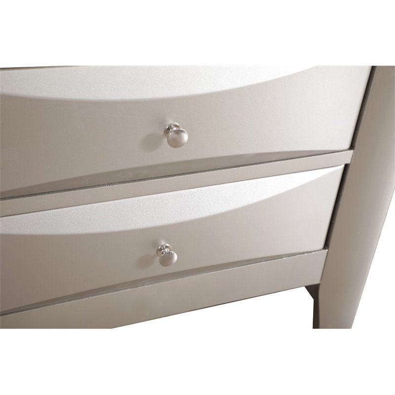 Glory Furniture Marilla Wood Veneer 6-Drawer TV Stand in Silver Champagne