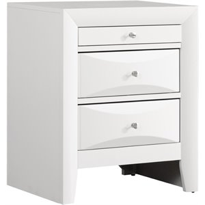 Glory Furniture Marilla 3 Drawer Nightstand in White