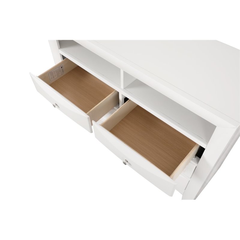 Glory Furniture Marilla 6 Drawer TV Stand in White