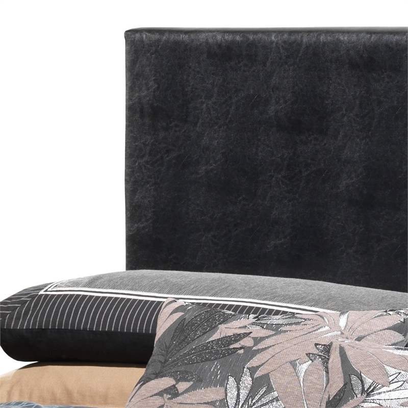 Glory Furniture Aaron Faux Leather Upholstered Full Bed in Black