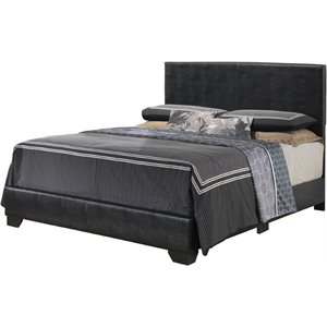 Glory Furniture Aaron Faux Leather Upholstered Full Bed in Black