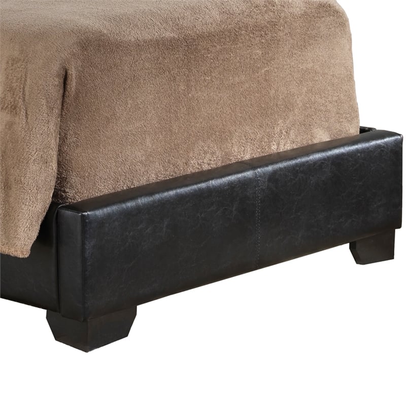 Glory Furniture Aaron Faux Leather Upholstered Twin Bed in Black