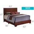 Glory Furniture Aaron Faux Leather Upholstered Full Bed in Light Brown