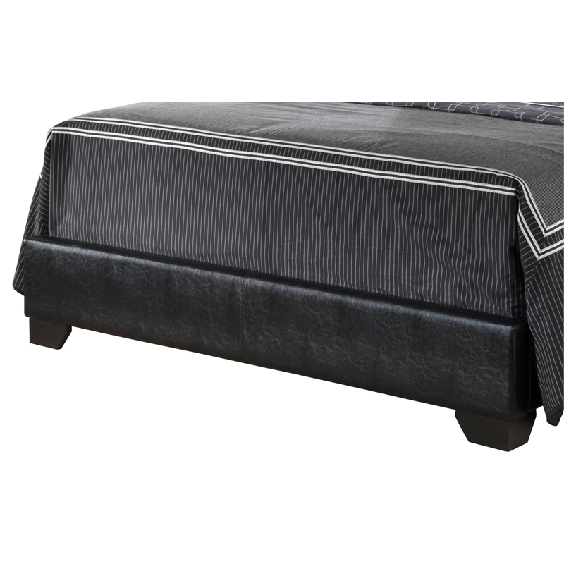 Glory Furniture Aaron Faux Leather Upholstered Full Bed in Beige