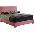 Glory Furniture Aaron Faux Leather Upholstered Full Bed in Pink