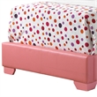 Glory Furniture Aaron Faux Leather Upholstered Twin Bed in Pink