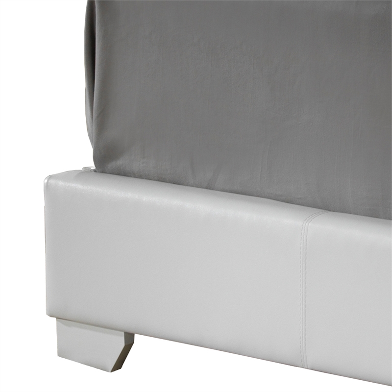 Glory Furniture Aaron Faux Leather Upholstered Twin Bed in White