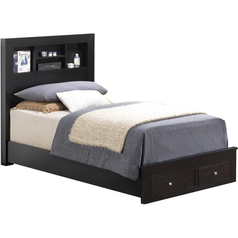 Glory Furniture Burlington Twin Storage Bed in Black