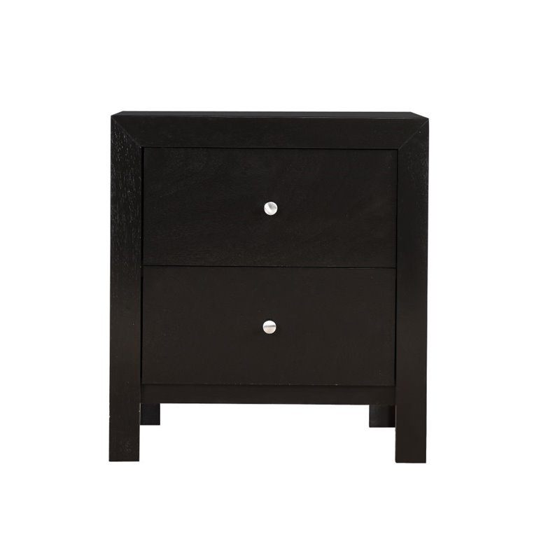 Glory Furniture Burlington 2 Drawer Nightstand in Black