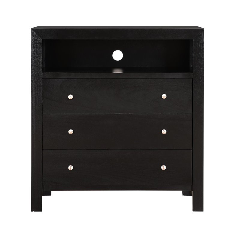 Glory Furniture Burlington 3 Drawer TV Stand in Black