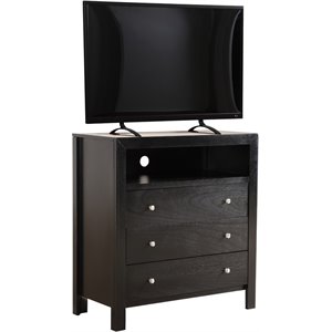 Glory Furniture Burlington 3 Drawer TV Stand in Black