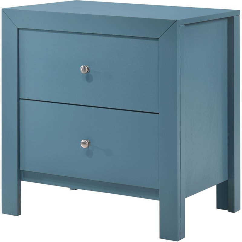 Glory Furniture Burlington 2 Drawer Nightstand in Teal Cymax Business