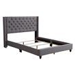 Glory Furniture Julie Fabric Upholstered Full Bed in Gray