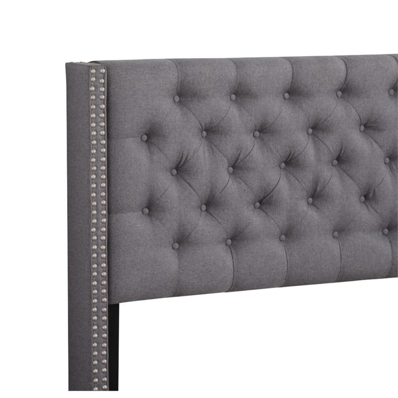 Glory Furniture Julie Fabric Upholstered Full Bed in Gray