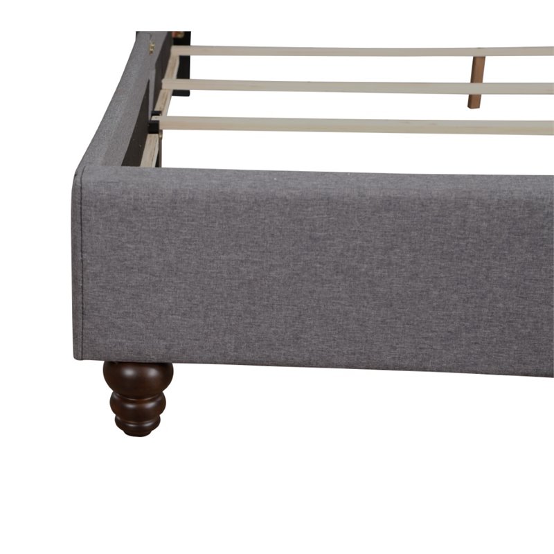 Glory Furniture Julie Fabric Upholstered Full Bed in Gray