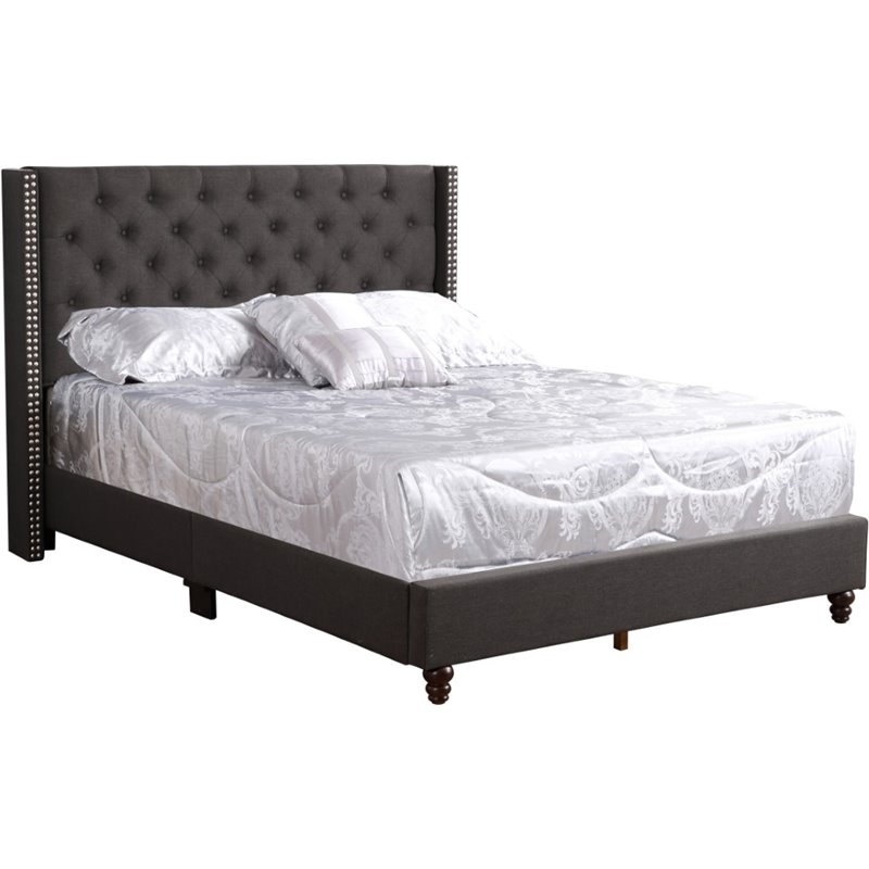 Glory Furniture Julie Fabric Upholstered Full Bed in Black