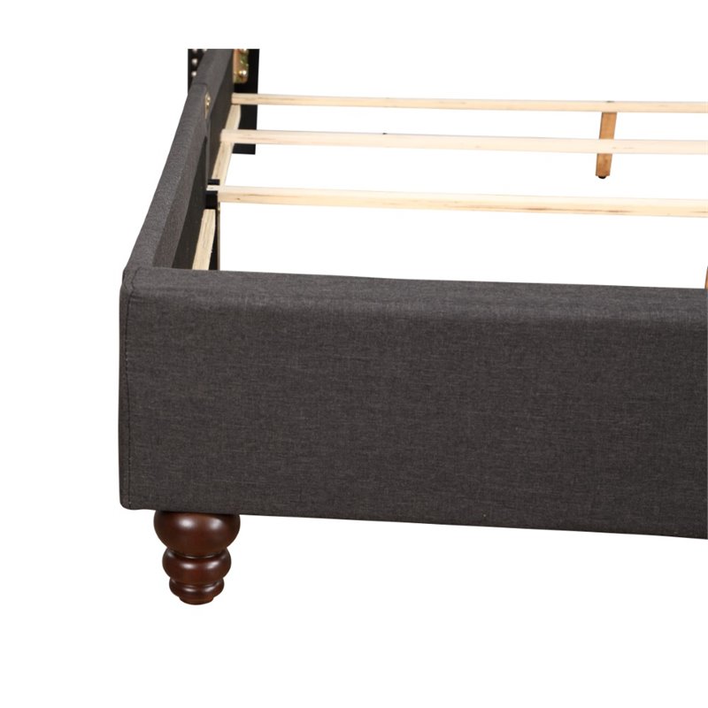 Glory Furniture Julie Fabric Upholstered King Bed in Black