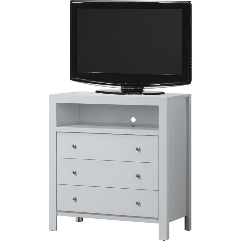 Glory Furniture Burlington 3 Drawer TV Stand in White