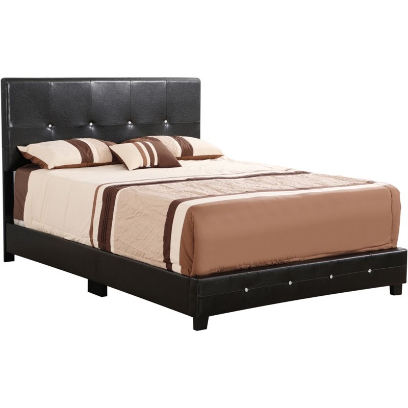 Glory Furniture Nicole Faux Leather Upholstered King Bed in Black ...