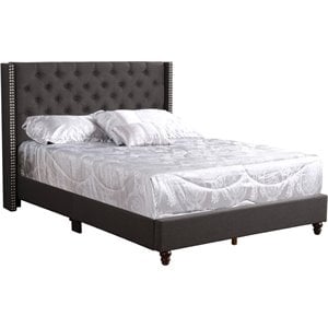 Glory Furniture Julie Fabric Upholstered Queen Bed in Black