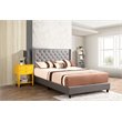 Glory Furniture Julie Faux Leather Upholstered Queen Bed in Light Gray