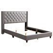Glory Furniture Julie Faux Leather Upholstered Queen Bed in Light Gray