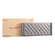 Glory Furniture Julie Faux Leather Upholstered Queen Bed in Light Gray