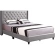 Glory Furniture Julie Faux Leather Upholstered Queen Bed in Light Gray