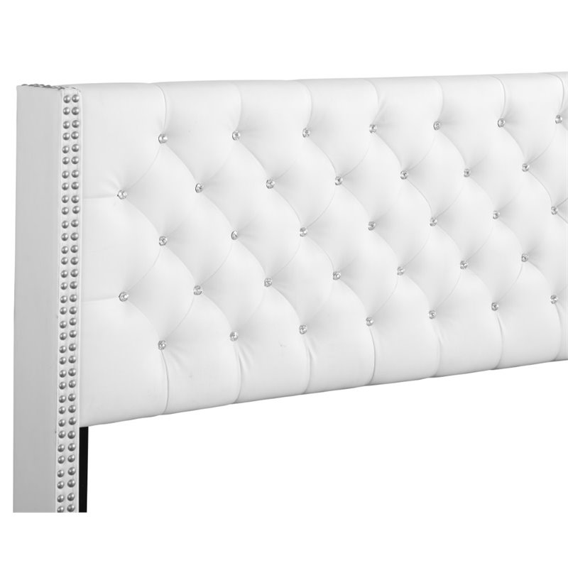 Glory Furniture Julie Faux Leather Upholstered Full Bed in White