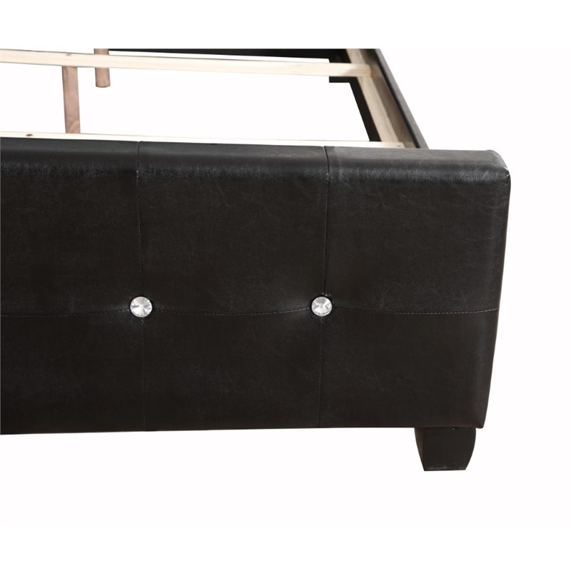 Glory Furniture Diamond Faux Leather Upholstered King Bed in Black