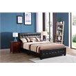 Glory Furniture Diamond Faux Leather Upholstered Queen Bed in Black