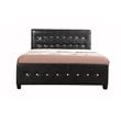 Glory Furniture Diamond Faux Leather Upholstered Queen Bed in Black