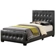 Glory Furniture Diamond Faux Leather Upholstered Twin Bed in Black