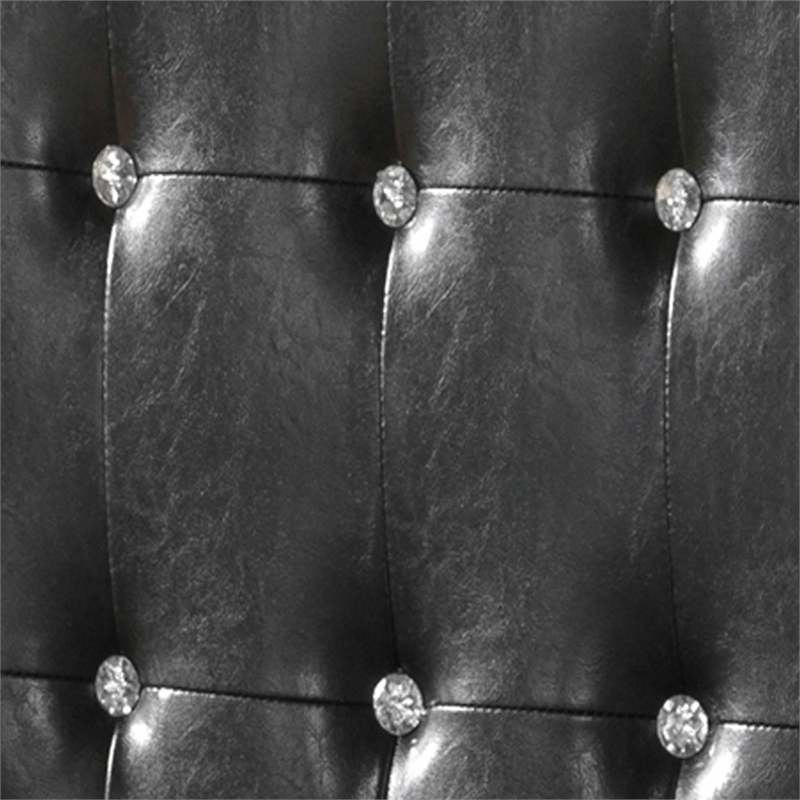 Glory Furniture Diamond Faux Leather Upholstered Twin Bed in Black