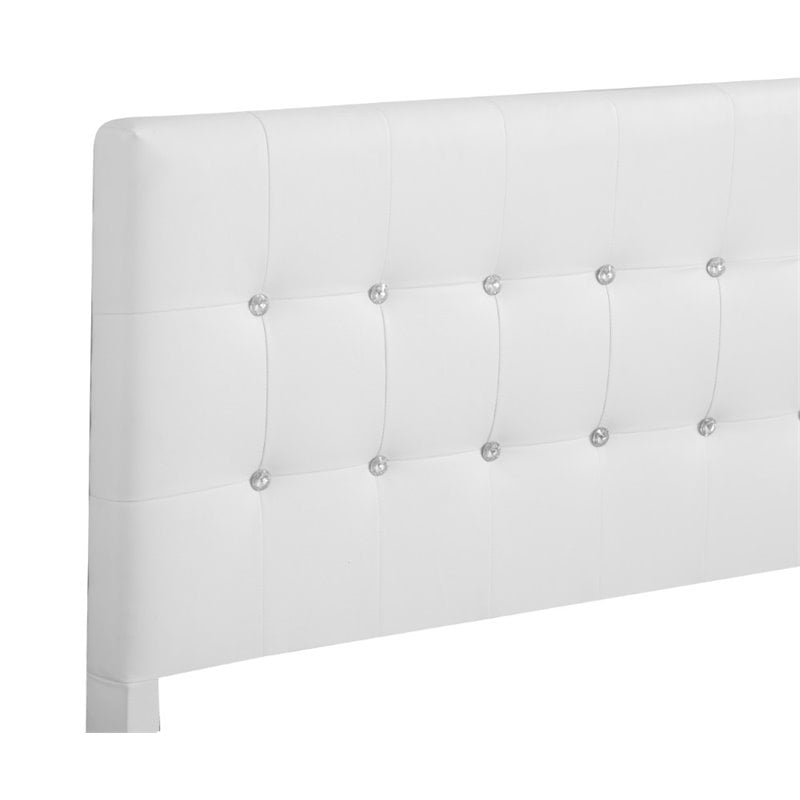 Glory Furniture Diamond Faux Leather Upholstered Full Bed in White