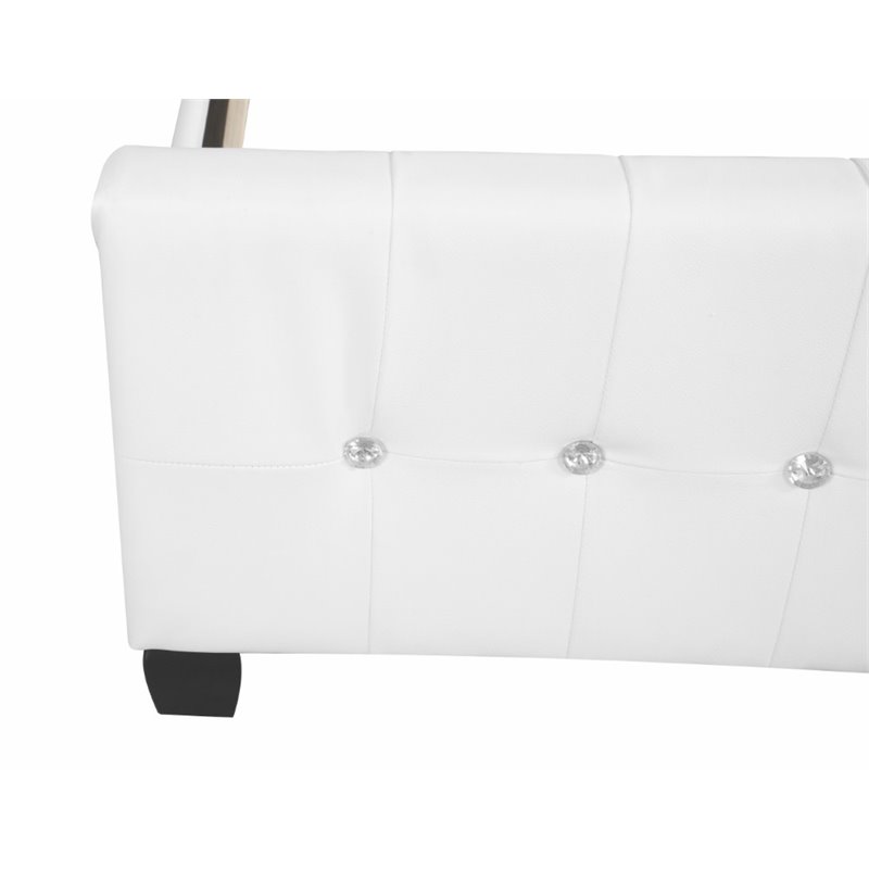 Glory Furniture Diamond Faux Leather Upholstered Twin Bed in White