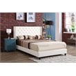 Glory Furniture Julie Faux Leather Upholstered Queen Bed in White