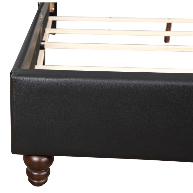 Glory Furniture Julie Velvet Upholstered Full Bed in Black