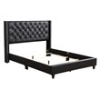 Glory Furniture Julie Velvet Upholstered Queen Bed in Black