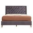 Glory Furniture Julie Velvet Upholstered Full Bed in Gray