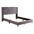 Glory Furniture Julie Velvet Upholstered Full Bed in Gray