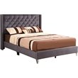 Glory Furniture Julie Velvet Upholstered Full Bed in Gray