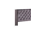 Glory Furniture Julie Velvet Upholstered Queen Bed in Gray