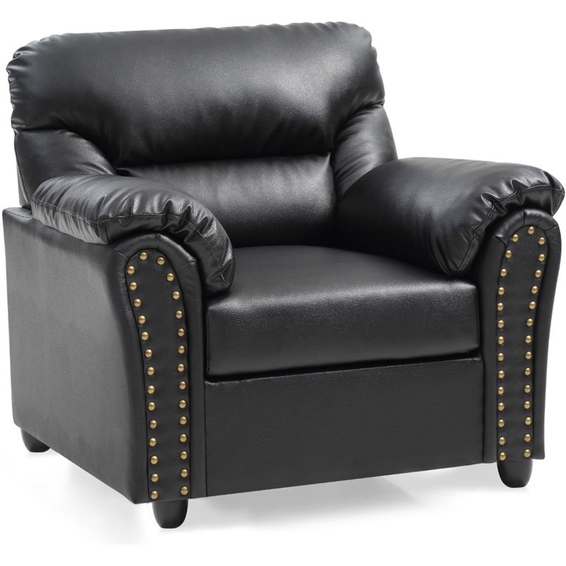Glory Furniture Olney Faux Leather Chair in Black