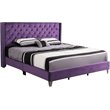Glory Furniture Julie Twill Fabric Upholstered King Bed in Purple