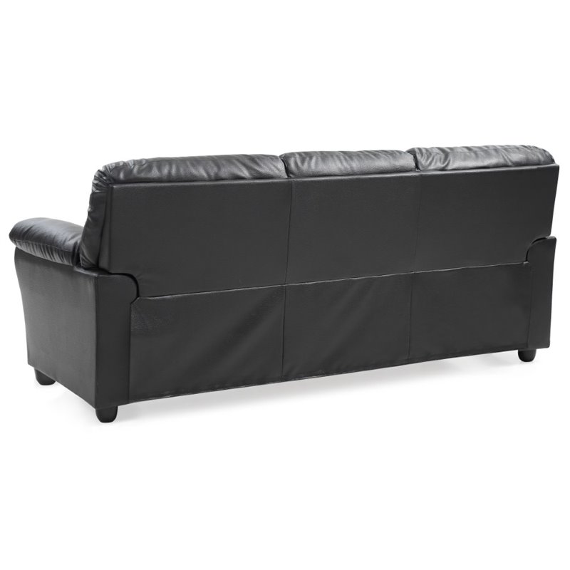 Glory Furniture Olney Faux Leather Sofa in Black