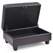 Glory Furniture Revere Faux Leather Ottoman in Cappuccino