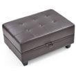 Glory Furniture Revere Faux Leather Ottoman in Cappuccino