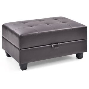 Glory Furniture Revere Faux Leather Ottoman in Cappuccino